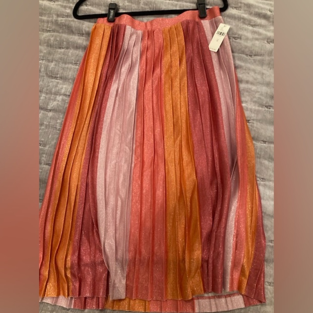NWT Maeve Anthropologie Sunburst Multicolor Pleated Women's Skirt Sz M